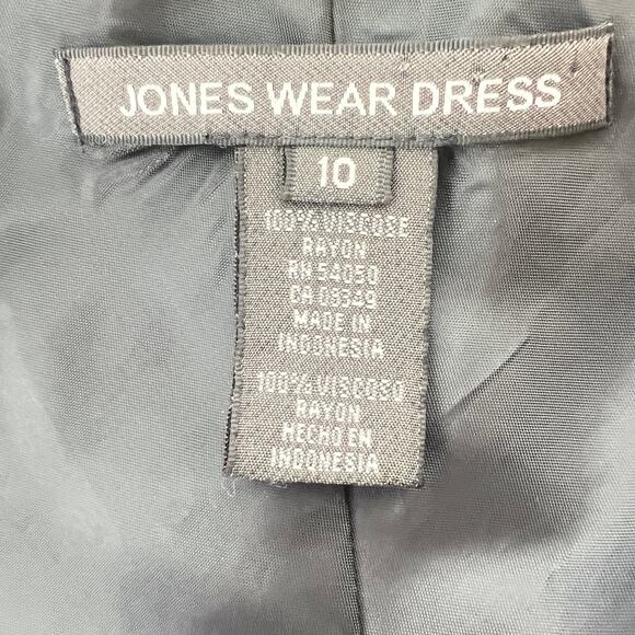 JONES WEAR DRESS Pastel Floral/Black Woven Rayon Midi Dress 10 Formal FairyCore - Picture 6 of 8